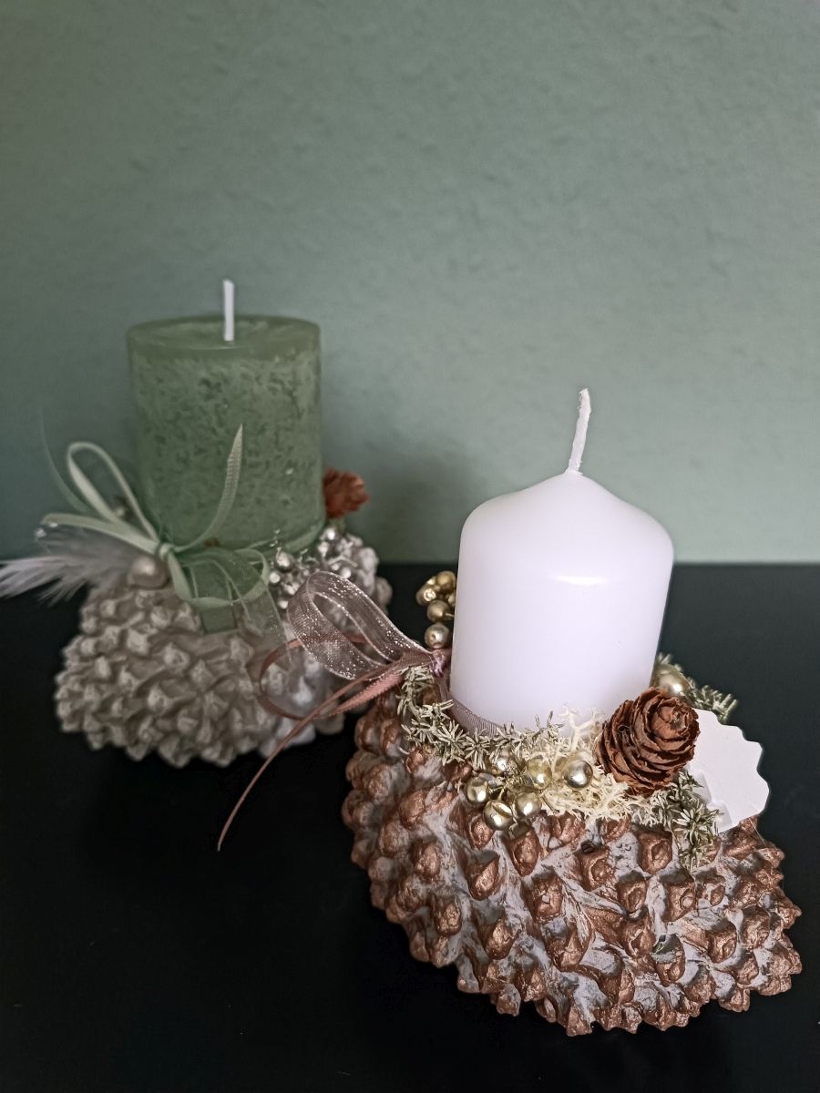 Teelicht/Kerzenhalter Zapfen – Bild 9