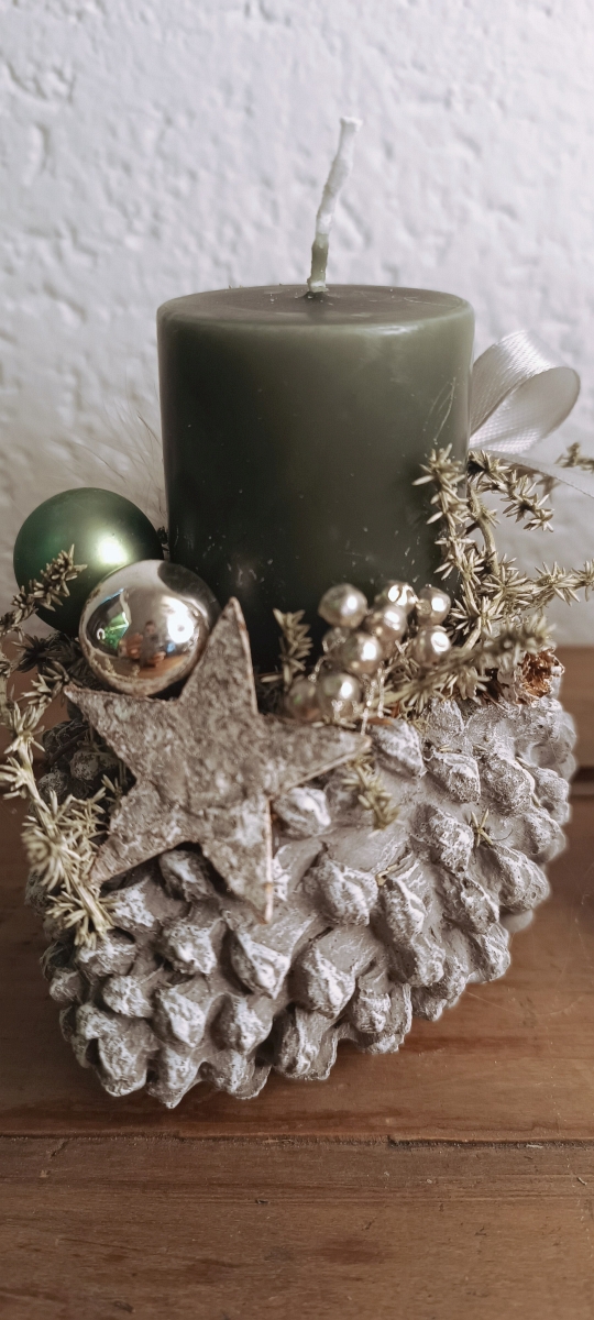 Teelicht/Kerzenhalter Zapfen – Bild 6