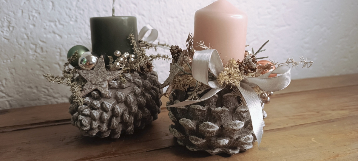 Teelicht/Kerzenhalter Zapfen