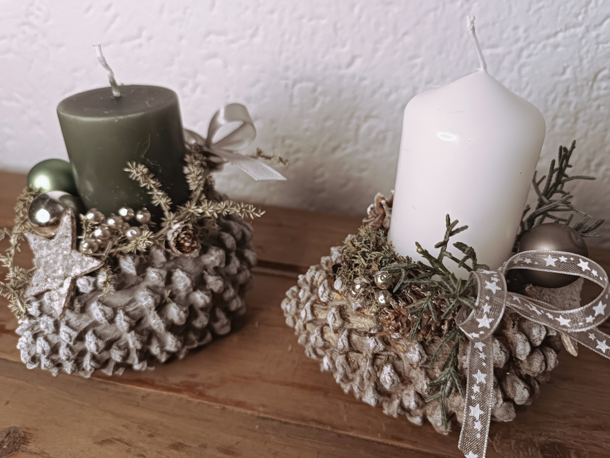 Teelicht/Kerzenhalter Zapfen – Bild 2